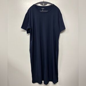 Cozy Earth Navy Blue Bamboo Stretch-Knit Dress Size XL